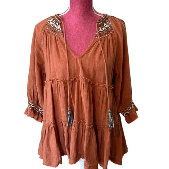 Free People Dream Weaver Tunic ๐บ - Terracotta - Size XS - Picture 1 of 11